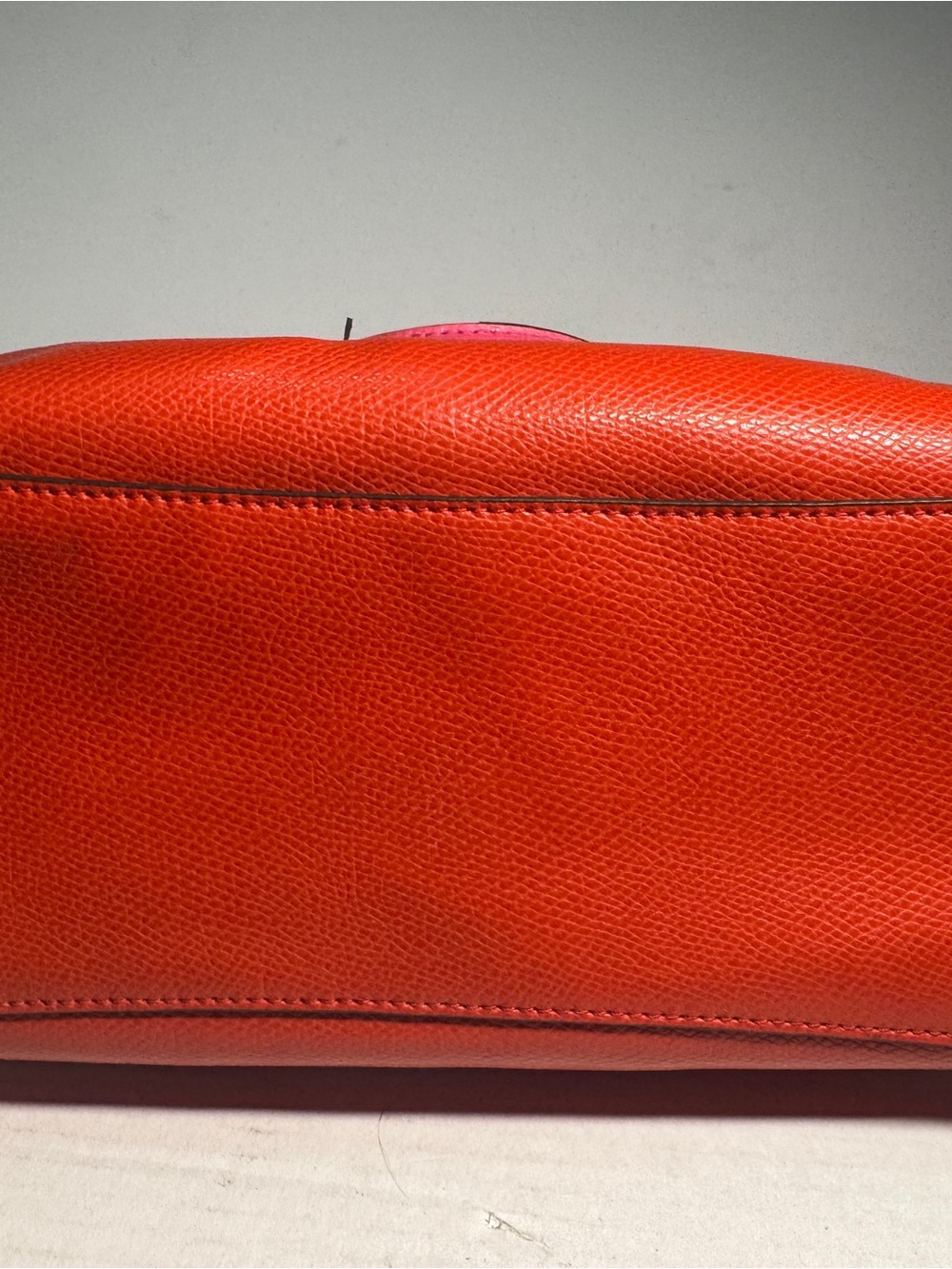 Coach mini Bennett Orange and Pink colorblock Leather Satchel - Picture 12 of 16